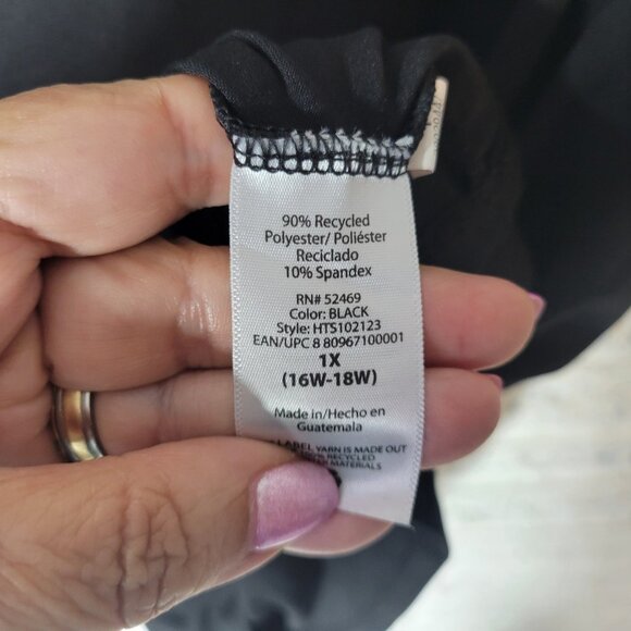 Terra Sky Women Top 1X Plus Camisole Adjustable Spaghetti Strap Black BLA17E - Picture 7 of 8